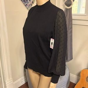 Vince Camuto Sweater with Sheer Sleeves